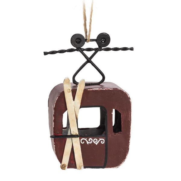 Retro Gondola with Ski Ornament