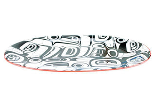 Small Porcelain Oval Platter Indigenous Art Design