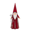 Geometric Santa Figurine Holding a Silver Christmas Tree