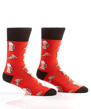 Beer and Pizza Novelty  Orange Socks
