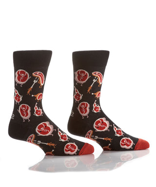 Grilling Steaks Novelty Black Socks