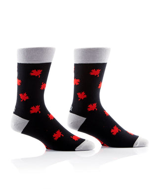 Canada Red Maple Leaf  Novelty Black Socks