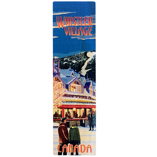 Nighttime Whistler Village Scene Wooden Bookmark