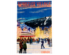 Nighttime Whistler Village Scene Wooden Magnet