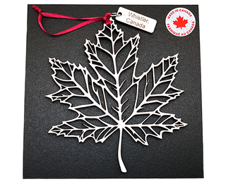 Laser Cut Maple Leaf Wood Ornament