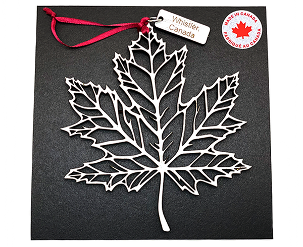 Laser Cut Maple Leaf Wood Ornament