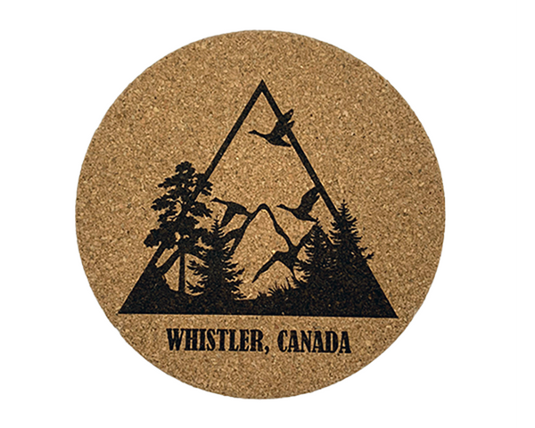 Cork Coaster Geese Flying Among Trees