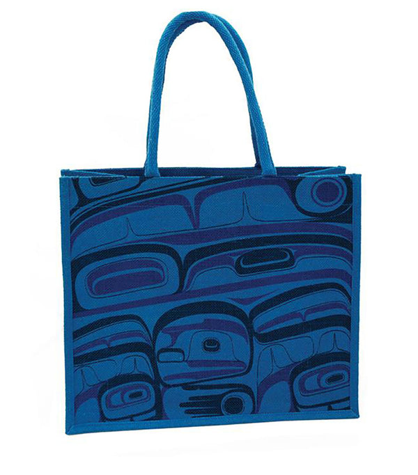 Jute Tote Bag Raven Indigenous Design