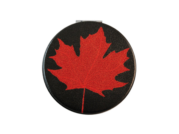 Compact Mirror Red/Black Maple Leaf