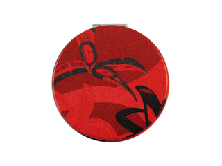 Compact Mirror Red Hummingbird Indigenous Art