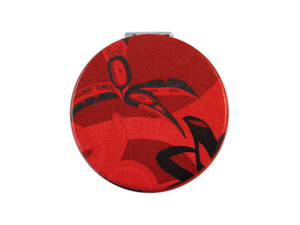 Compact Mirror Red Hummingbird Indigenous Art