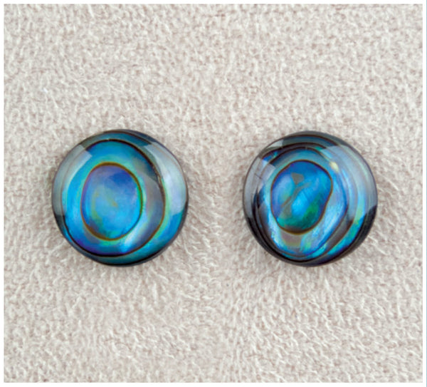 Cerulean Round Pearl Stud Earrings