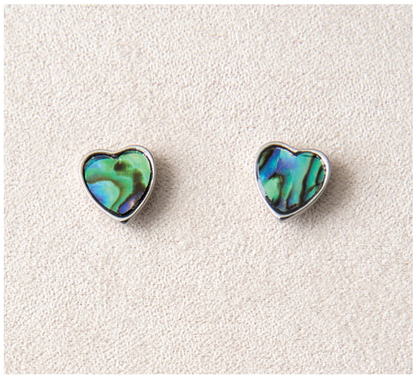 Colourful Heart-shaped Pearl Stud Earrings