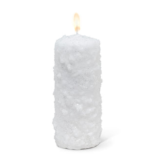 Snowy Pillar White Candle