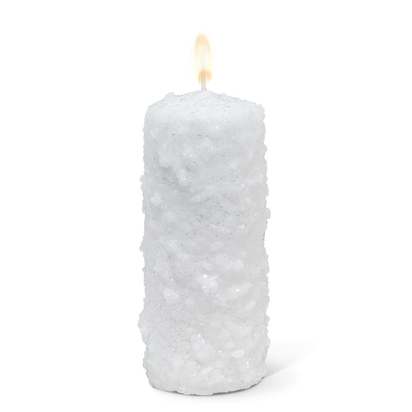 Snowy Pillar White Candle