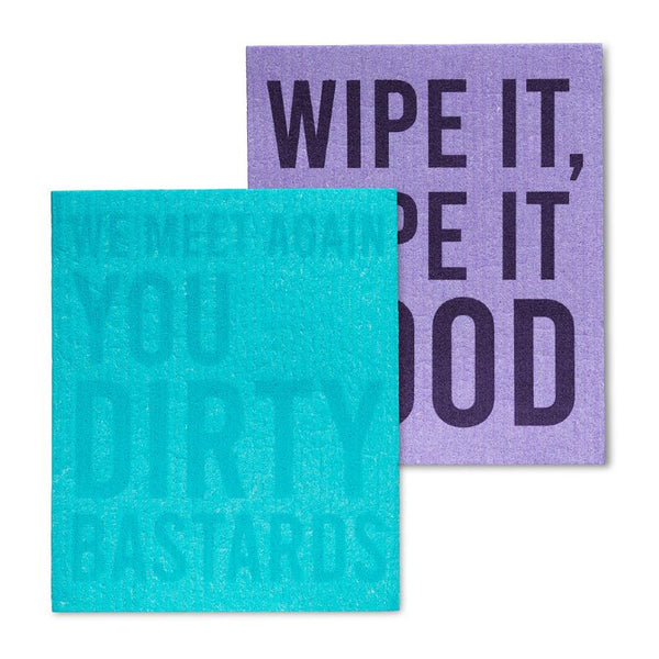 Sassy Phrase Eco  Dish Cloth 2 Pieces