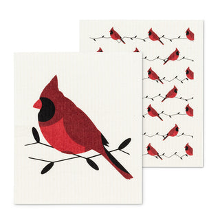 Cardinal on Tree Dish cloth 2 Pieces