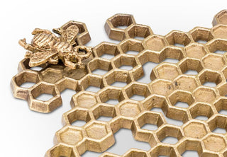  Brass Bee and Honeycomb Trivet 