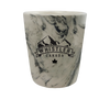 Black and White Marble Finished Mug with dual Mountain Print