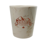 Almond  and White  marble matte-finished shot glass