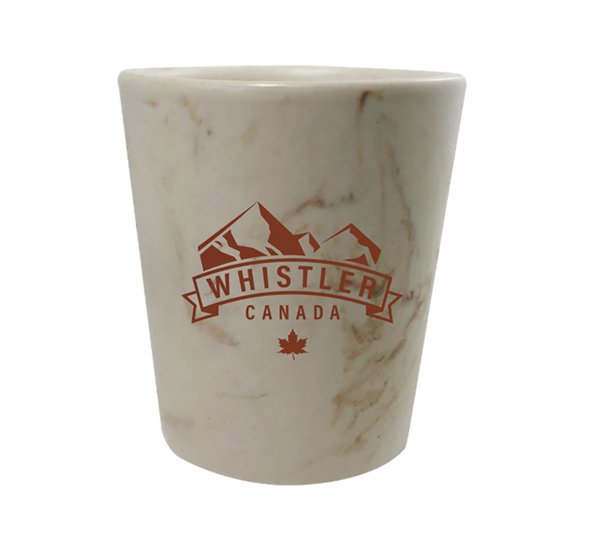 Almond  and White  marble matte-finished shot glass