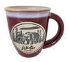 Maroon  Etched Mama Bear and Cub Taper Mug