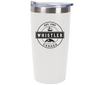 White Powder Coated  Straight Tumbler Whistler Canada  Medallion Print