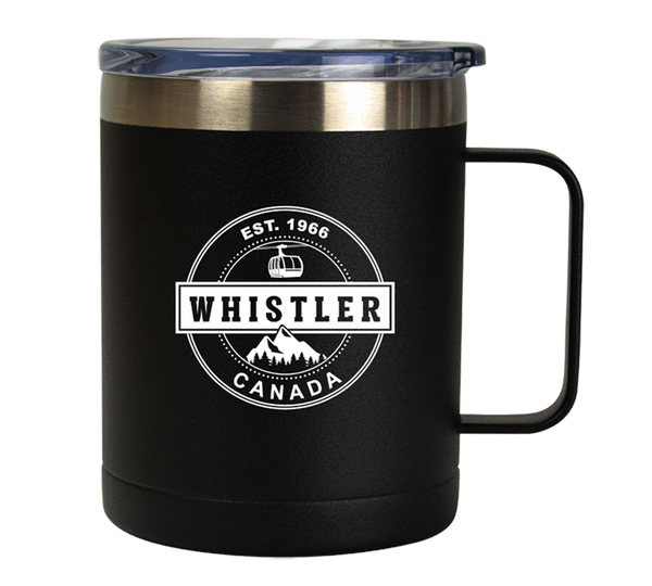Can Shaped  Black Insulated Travel Cup with side Handle
