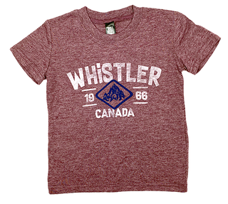 Kids Short Sleeve Tee Heather Army  Whistler and Mountain Icon Diamond Print