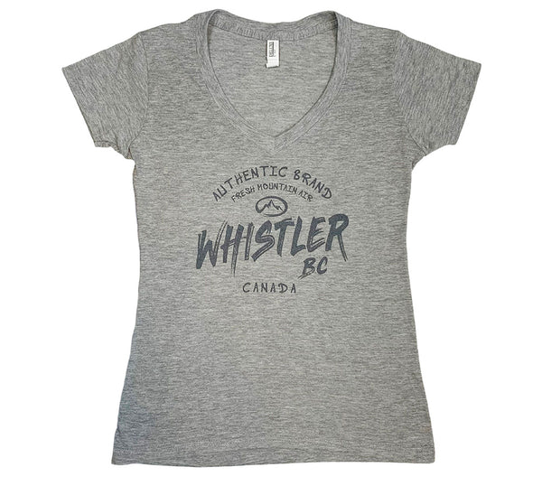 Ladies  Heather Grey V-neck  
