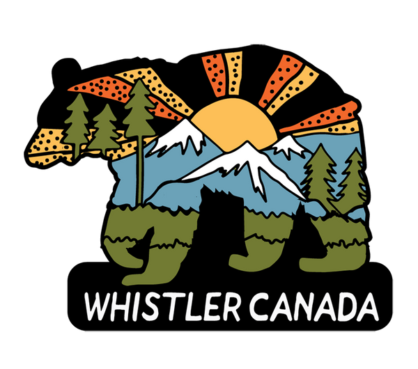 Roaming Bear Shaped Whistler Canada Sticker