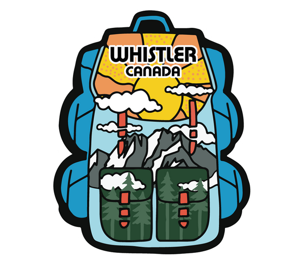 Backpack Shaped Whistler Canada Bumper Sticker