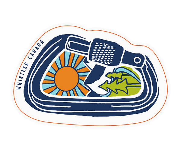 Carabiner Shaped Whistler Canada Bumper Sticker  