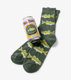    Green  Sea Bass Socks in Beer Can