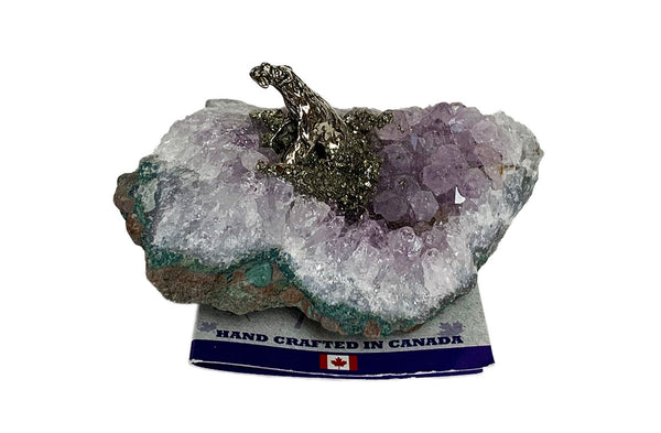 Amethyst Cluster with Bear