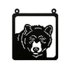 Square Framed Front Facing Bear Iron Cut-out Wall Art