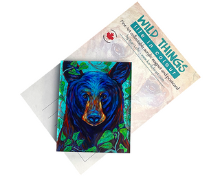 Acrylic Magnet Black Bear Peering Through Green Leaves