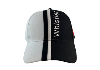 Half Black & White Whistler Cap  Maple Leaf Embroidery Embellihed