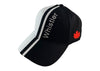 Half Black & White Whistler Cap  Maple Leaf Embroidery Embellihed