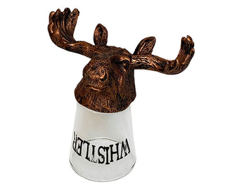 Upside Down Moose Pewter Shot Glass