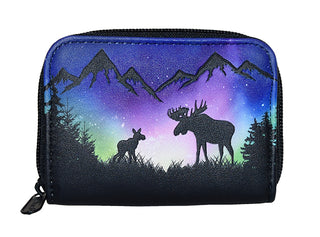 2 Moose and Mountain  Blue Vegan Coin Purse 3