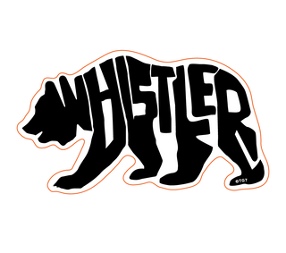 Bear Shaped WHISTLER print Bumper Sticker