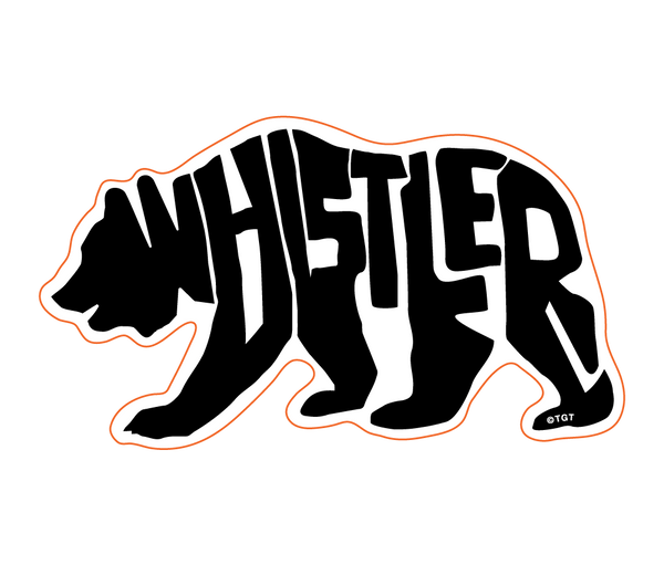 Bear Shaped WHISTLER print Bumper Sticker