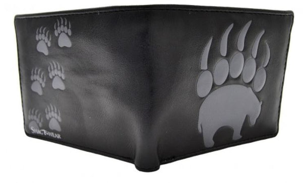 Grey Bear Paw Billfold Black Wallet