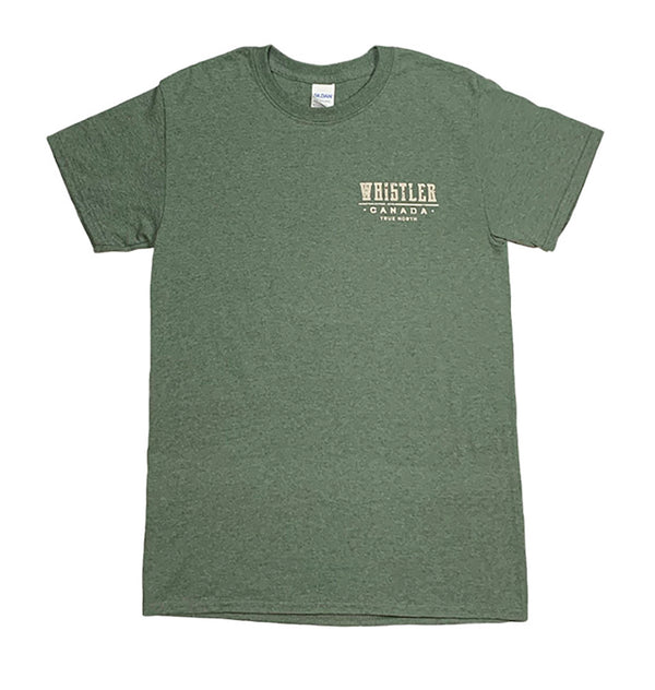 Men's Heather Green Left Chest  & Full Back  Graphic