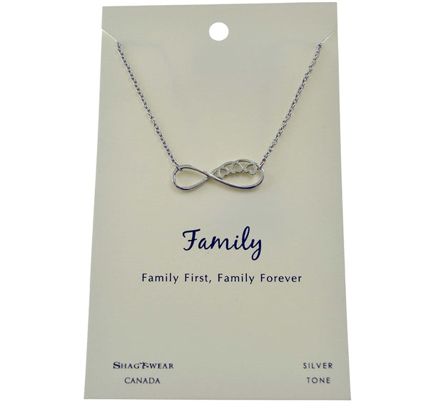 Infinity Loop with 3 hearts Charmed Necklace