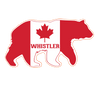 Bear Shape Canada Flag Whistler Bumper  Sticker