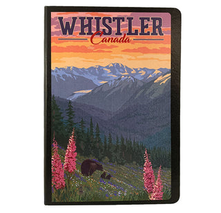 Bear and Cubs on a Summer Rolling Hill and by Mountain Range  Cover Journal
