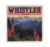 Bear & Cubs on a Summer Rolling Hill Mountain Range Ceramic Coaster