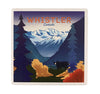 Black Bear by the Lake  and Snowy Mountains Ceramic Coaster